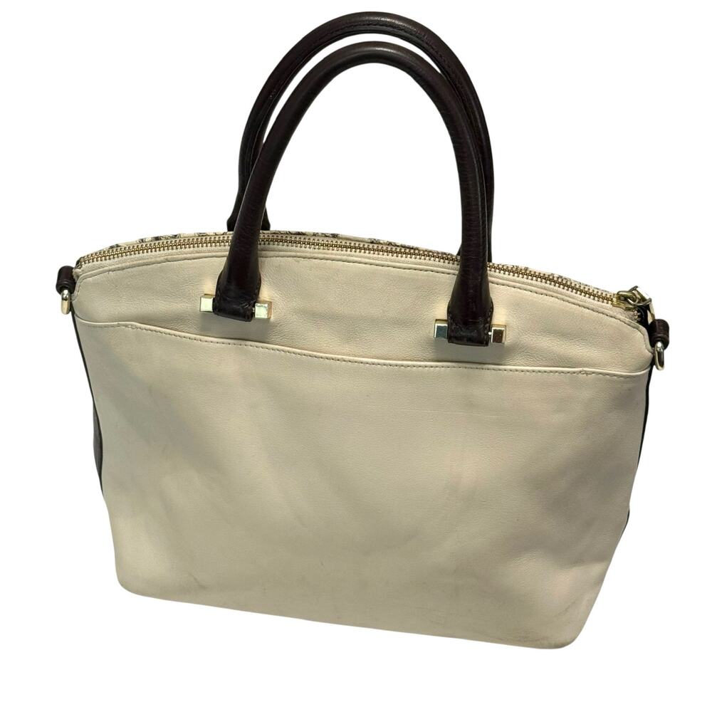 Brahmin Duxbury Creme Solymar Satchel in Tan/Brown - Croc-Embossed Leather - Picture 3 of 9